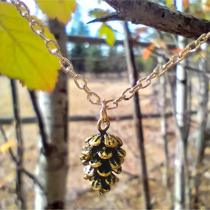 Whimsical Woodland Vintage Style Pinecone Necklace