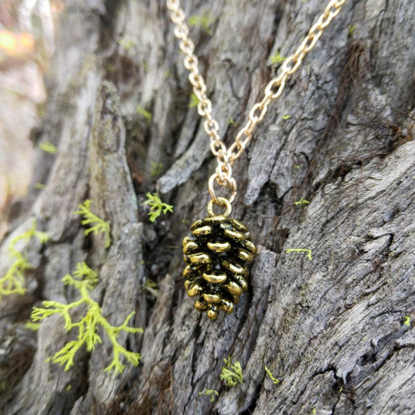 Whimsical Woodland Vintage Style Pinecone Necklace