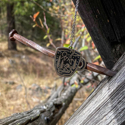 Coffee and Camping Necklace - Old - Fashioned Girls