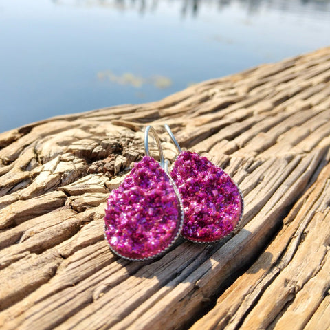 Raspberry Sparkle Dangles - Old - Fashioned Girls